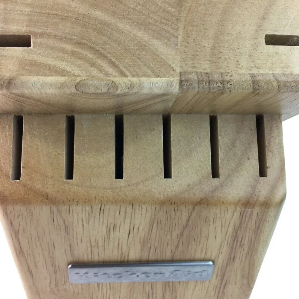 KitchenAid Wood Knife Holder Block Only 13 Slot Oak Wood Rubber Feet u